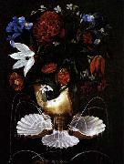 Juan de Espinosa Still-Life with Shell Fountain and Flowers oil painting reproduction